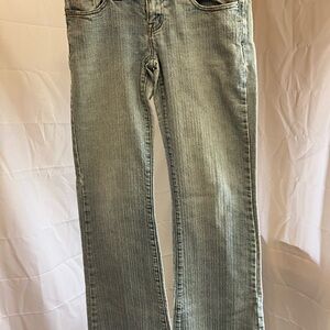 Wet Seal Blue Boot Cut Jeans with Vintage-Inspired Wash